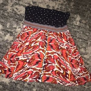 Strapless Print Dress